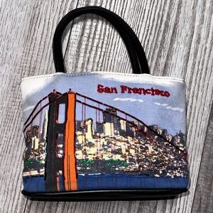 Vintage Frankie & Johnnie San Fransisco beaded tote shoulder bag Golden Gate